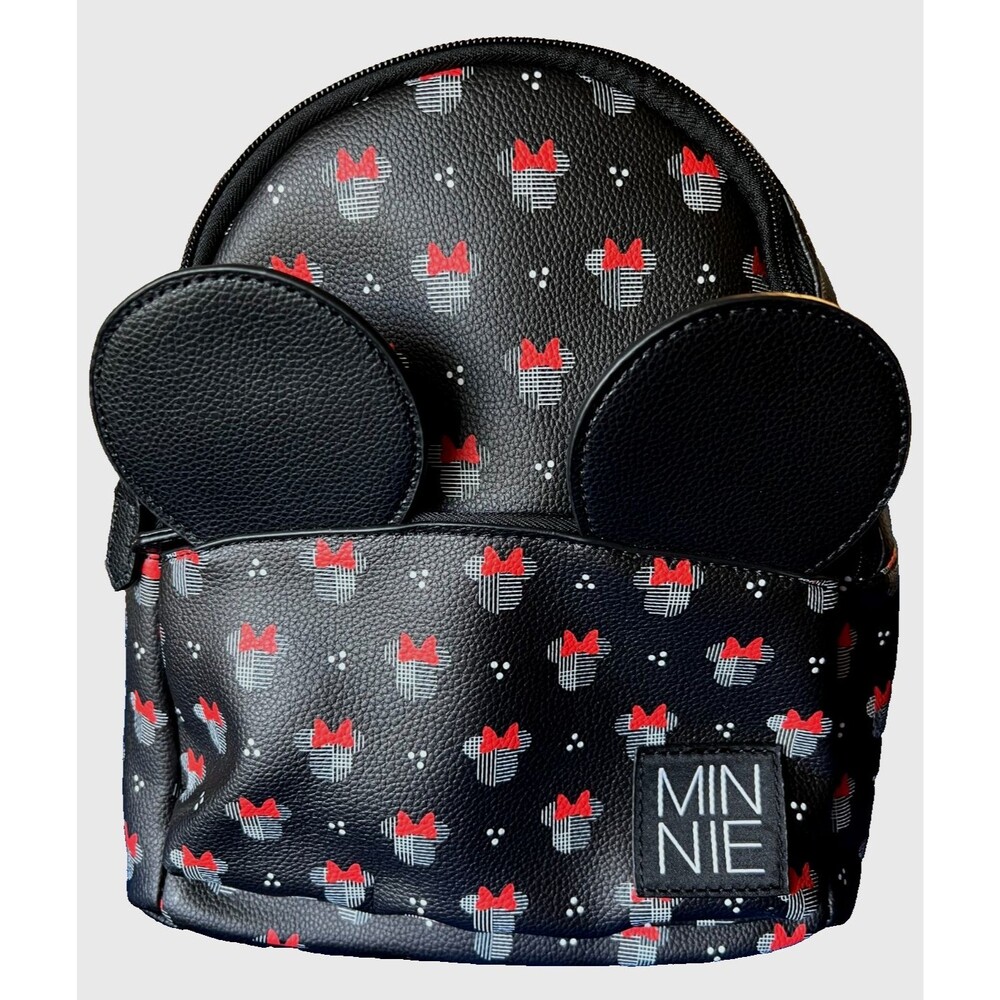 Disney Minnie Mouse Mini Backpack with 3D Ears and Iconic Red Bows NWT